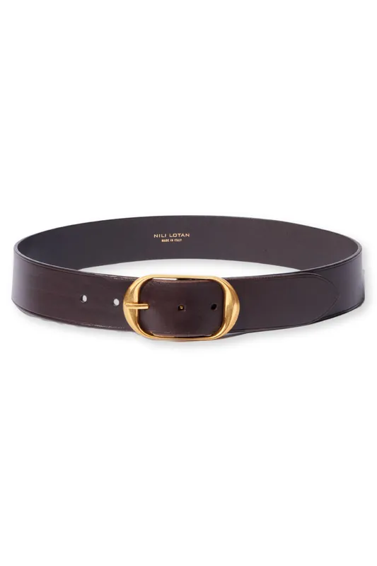 Nili Belt | Dark Brown/Antique Brass - Nili Lotan
