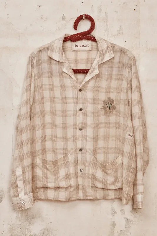 Chitin Shirt | Beige Check - Baziszt