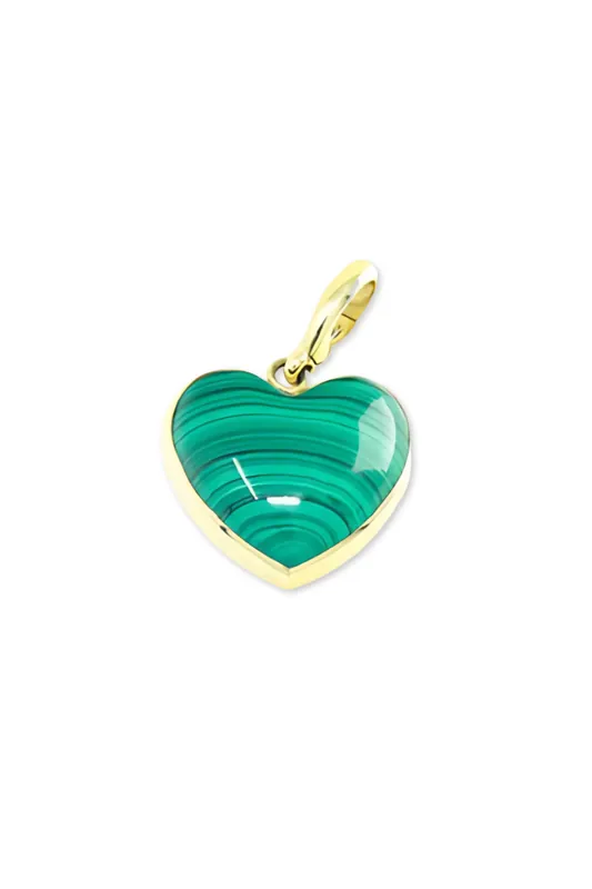 Carved Heart Charm | Malachite - Jenna Blake