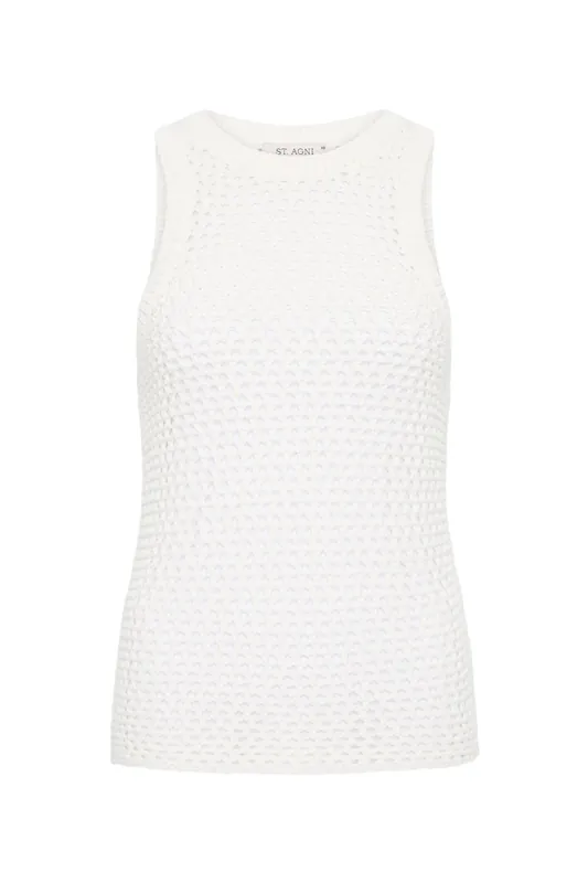 Cotton Crochet Tank | Off White - St. Agni