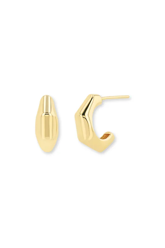 14k Gold Medium Wide Bamboo Hoop Earrings - Zoe Chicco