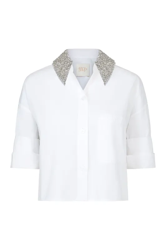 Next Ex Shirt With Crystal Collar | White - TWP