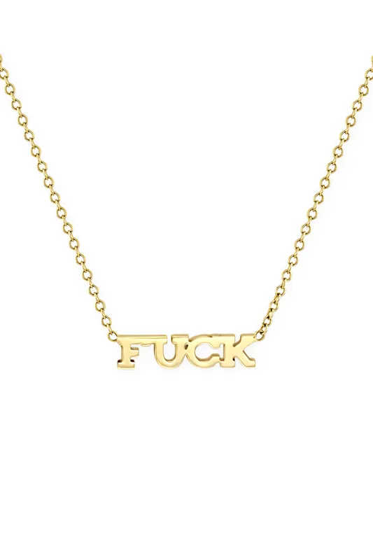 14K Itty Bitty "Fuck" Necklace - Zoe Chicco