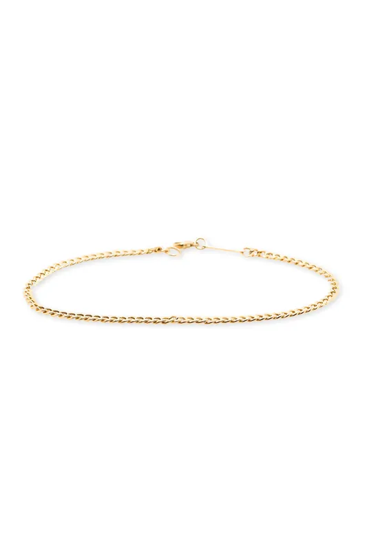 14k Small Curb Chain Anklet - Zoe Chicco
