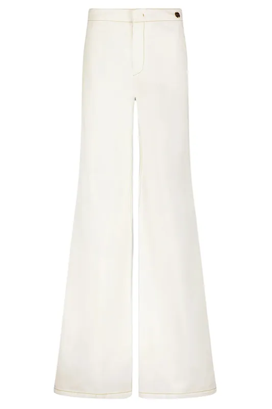 Jane Organic Stretch Twill Pant | White - Callas Milano