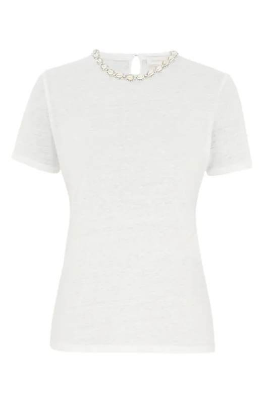 Illuminate Embellished Tee | Ivory - Zimmermann