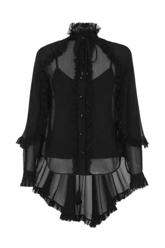 Illuminate Cape Shirt | Black - Zimmermann