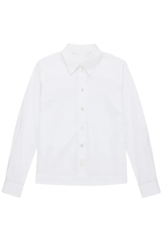 Cropped Collared Shirt | Cotton White - We-Ar4