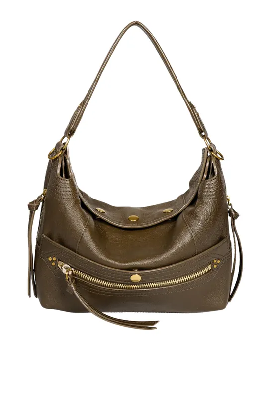 Lucky Hobo Bag | Kaki Buffaloskin - Jerome Dreyfuss
