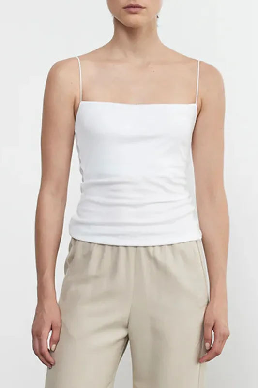 Essential Strappy Tank | White - Enza Costa