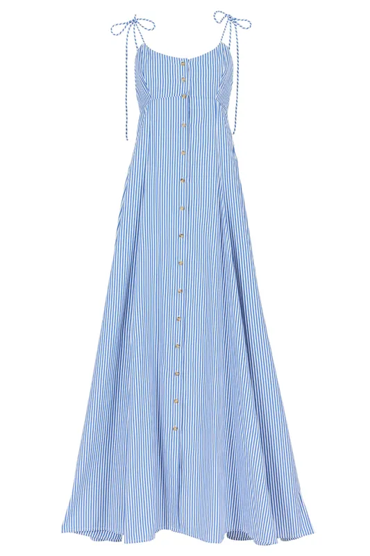 High Garden Maxi Dress | Blue Stripe - Rosie Assoulin