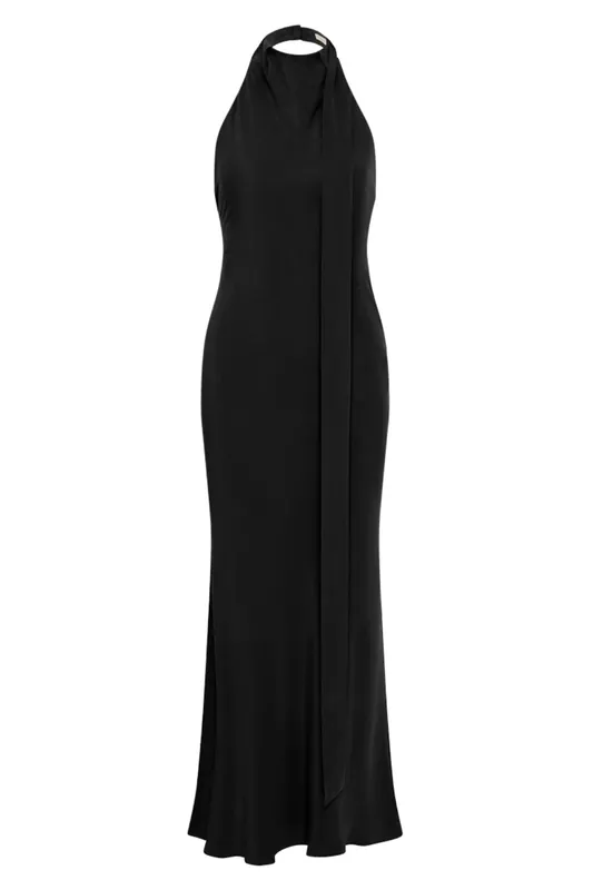 Bias Scarf Dress | Black - St. Agni