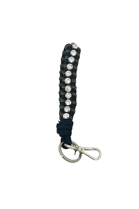 Rhinestones Key Ring | Black w/ Stones - MY BOB