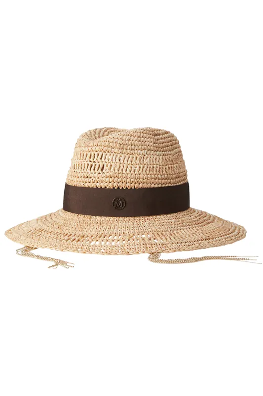 Kate Stripey Crochet Hat | Natural - Maison Michel