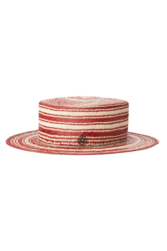 Kiki Red Stripes On Brisa Hat | Natural/Red - Maison Michel