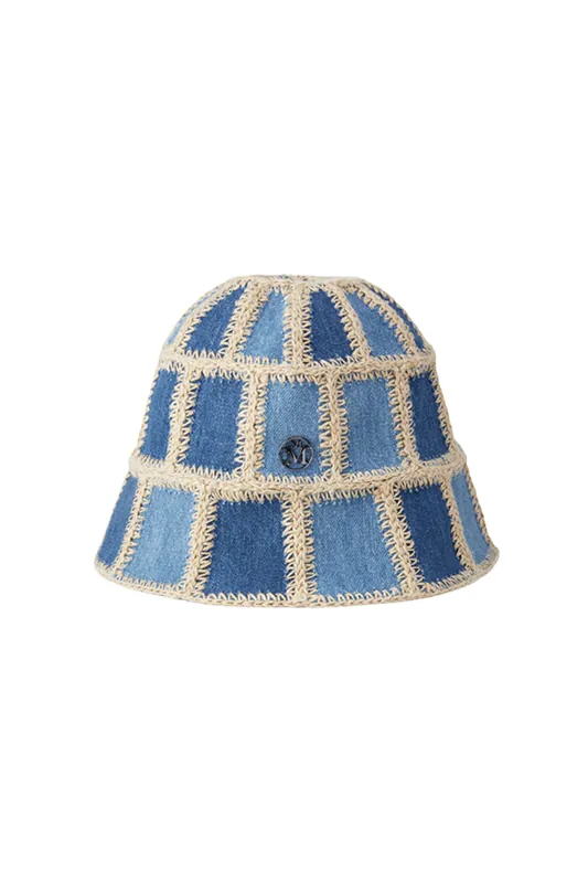 Pablo Denim Patchwork Crochet Hat | Multi - Maison Michel