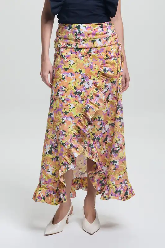 Paulette Skirt Dandelion Poplin | Yellow - Kika Vargas