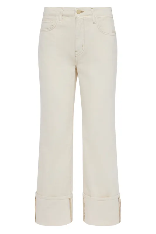 Leighton Cropped Cuffed Jean | Macadamia - L'Agence