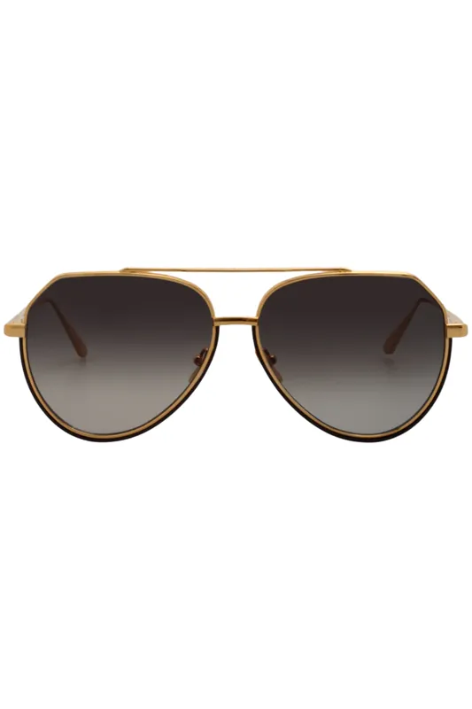 Bayer Sunglasses | Yellow Gold - Linda Farrow