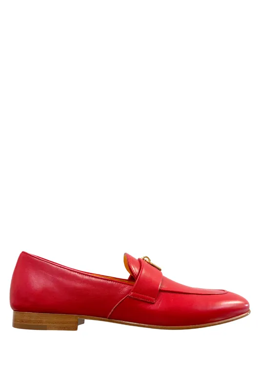 Lock Flat Loafer | Red - Madison Maison