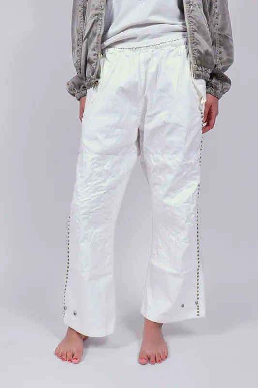 Canyonkid Japan Twill Flap/Snap Home/Stud Karate Pant | Supervintage White - Freecity