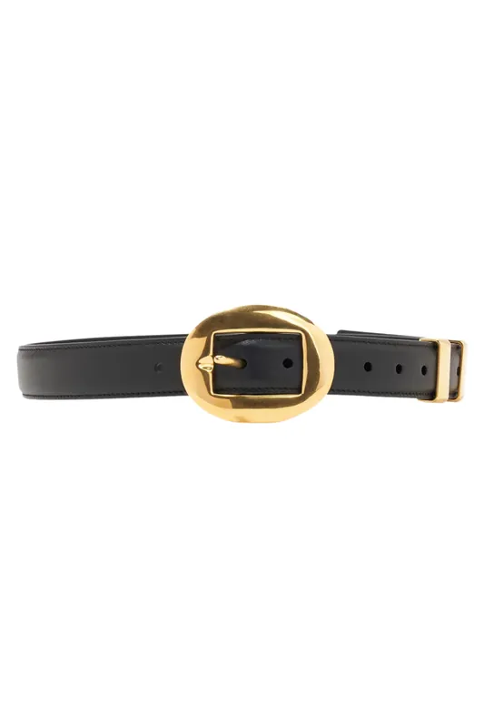 Vintage Brass Buckle Belt | Black - Altuzarra