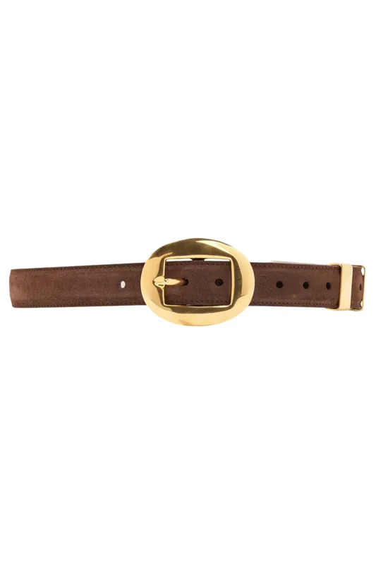 Vintage Brass Buckle Belt | Chocolate - Altuzarra
