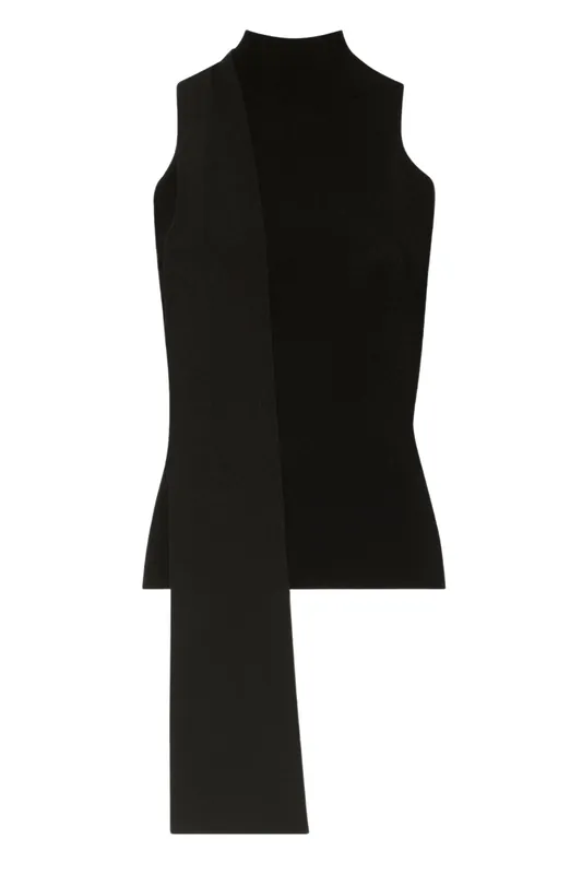 Matte Viscose Halterneck Top | Black - LAPOINTE