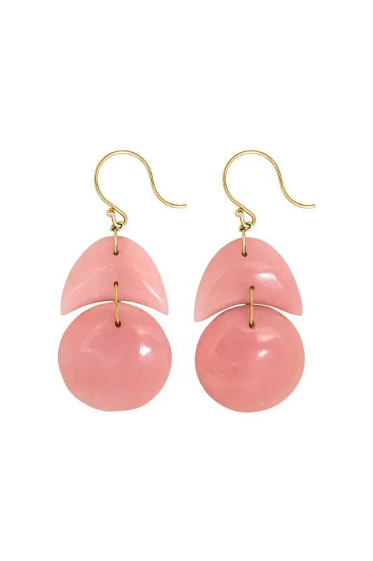 Tiny Arp Earrings | Pink Opal - TenThousandThings