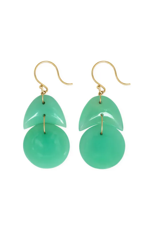 Tiny Arp Earrings | Chrysoprase - TenThousandThings