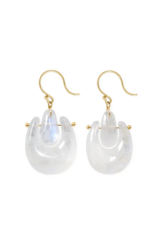 Small O'Keefe Stone Earrings | Moonstone - TenThousandThings