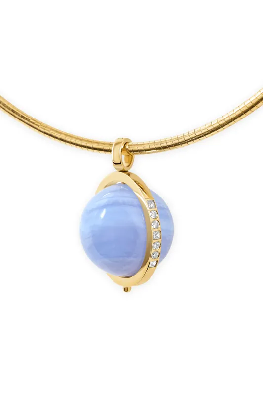 Deluxe Cosmic Spinner Ball Charm | Blue Lace Agate - Devon Woodhill