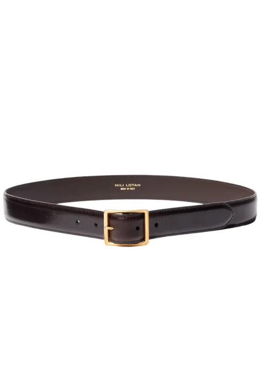Gabriele Belt | Espresso W/ Antique Gold Buckle - Nili Lotan