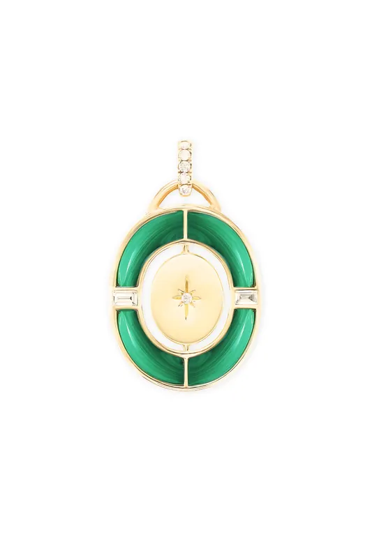 Capri Inlay Pendant | Malachite - Sorellina