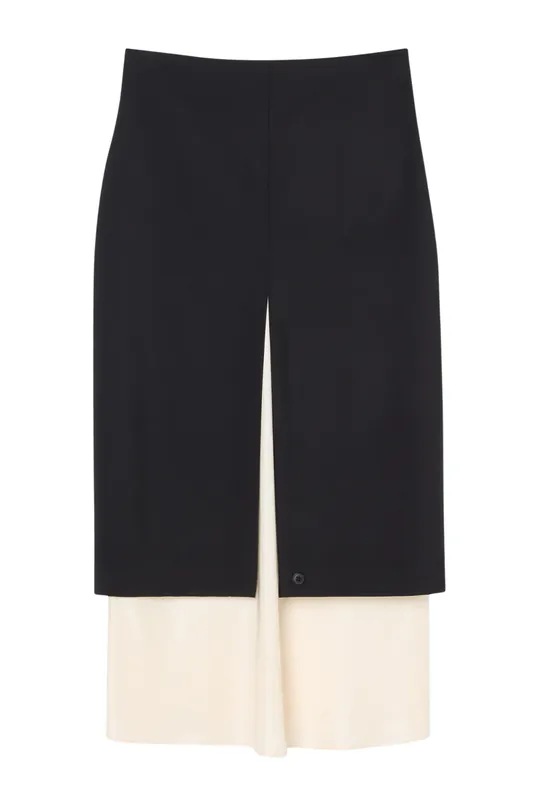 Contrast Upside Down Skirt | Black - Rohe
