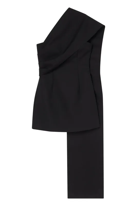 Short Sculptural Sash Dress | Black - Rohe