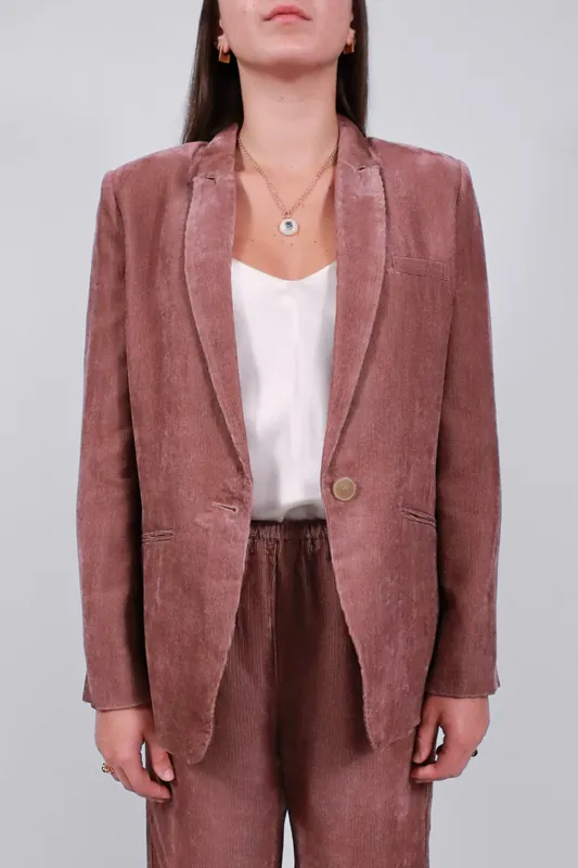 Fluid Chic Velvet Essential Jacket | Poudre - Forte Forte
