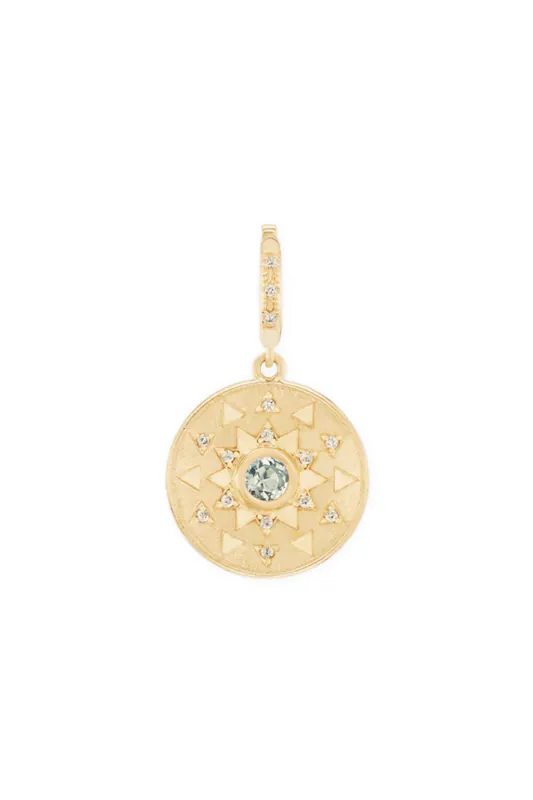 Mini Sun Sign Medallion | Aqua / Diamond - Harwell Godfrey