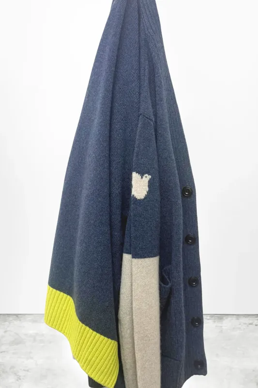 Patch/Pocket Cashmere Lux Cardigan | Mineralblue Mix - Freecity