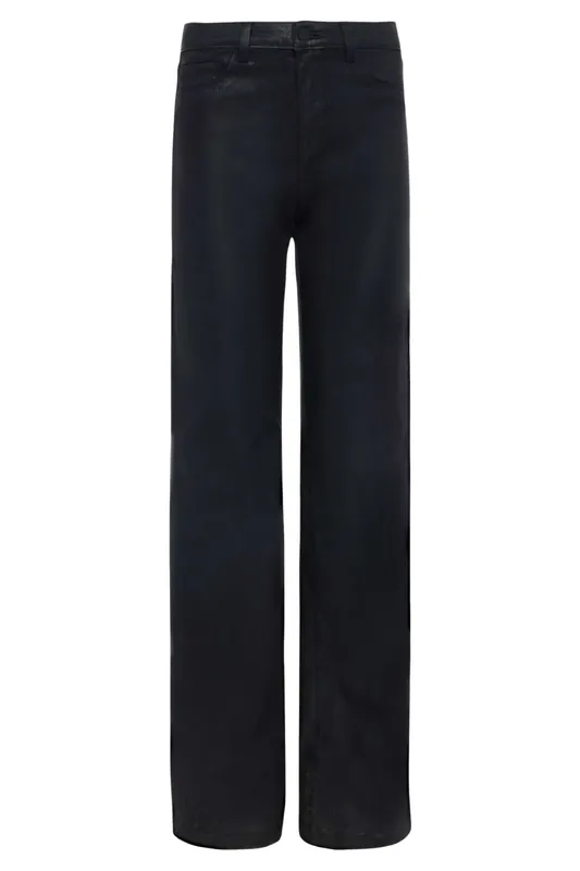 Clayton Coated Wide Leg Jean | Noir - L'Agence