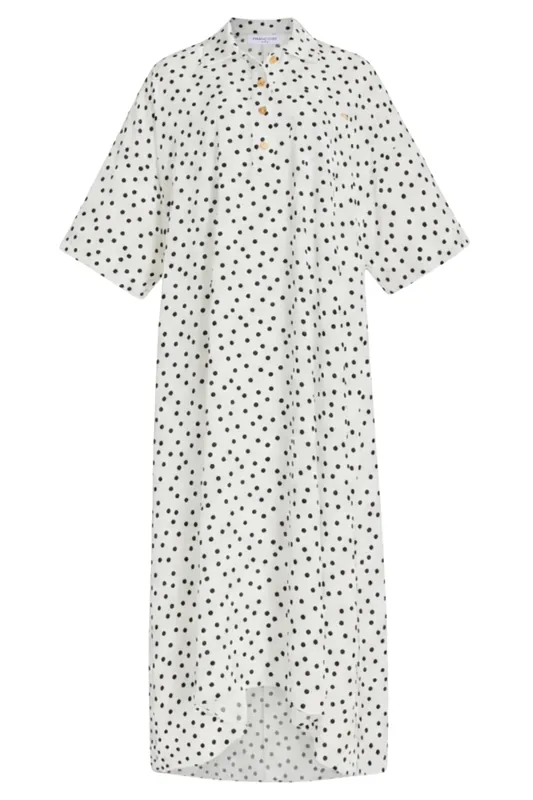 Constance Dress | Polka Dot White/Black - Françoise