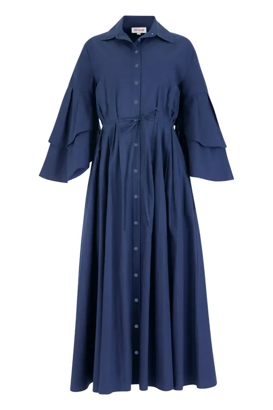 Fiesta Shirt Dress | Navy - Rosie Assoulin