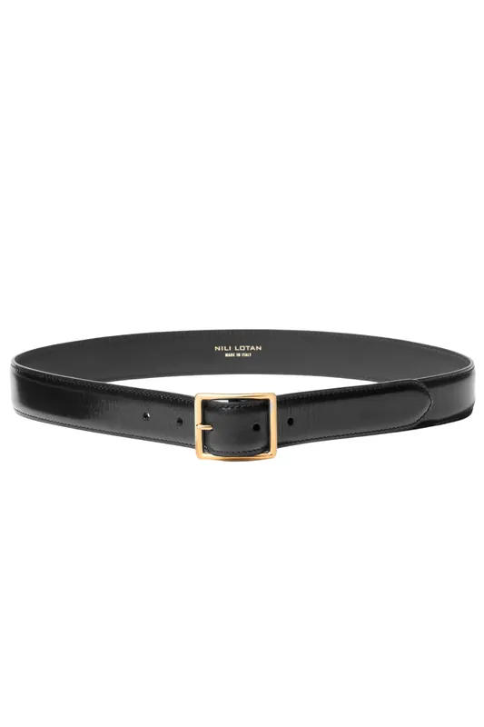 Gabriele Belt | Black W/ Antique Gold Buckle - Nili Lotan