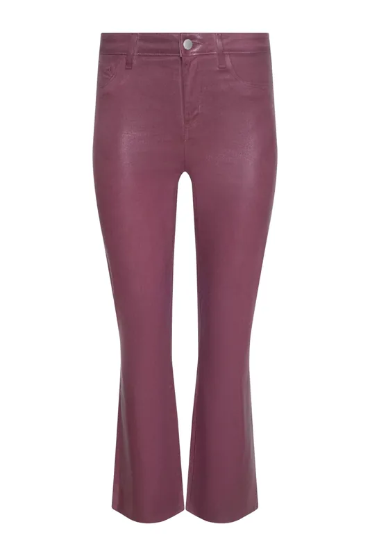 Kendra Coated Cropped Flare Jean | Deep Mauve - L'Agence