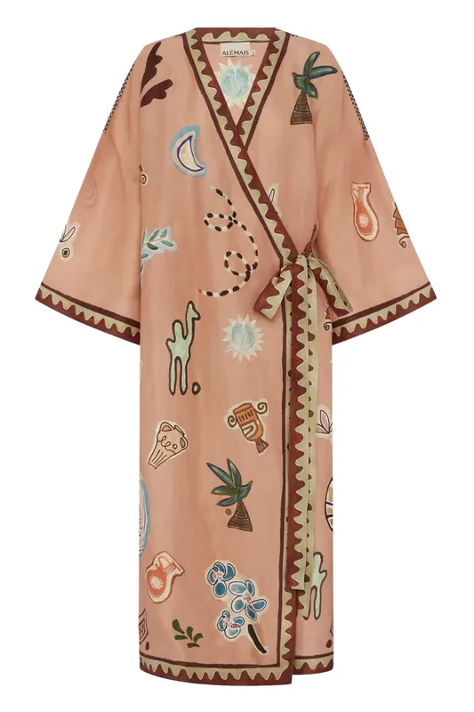 Laurence Wrap Midi Dress | Pink - Alémais