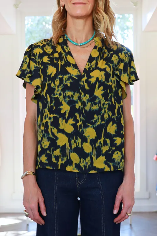 Lilo Flutter Sleeve Blouse | Verdite - Ulla Johnson