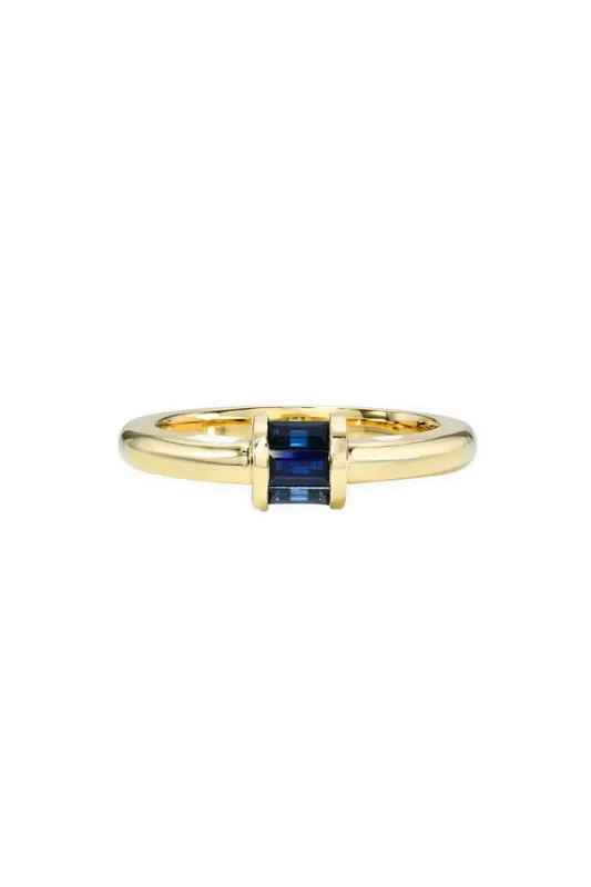 Magna Barrel Ring | Baguette Sapphires - Retrouvai