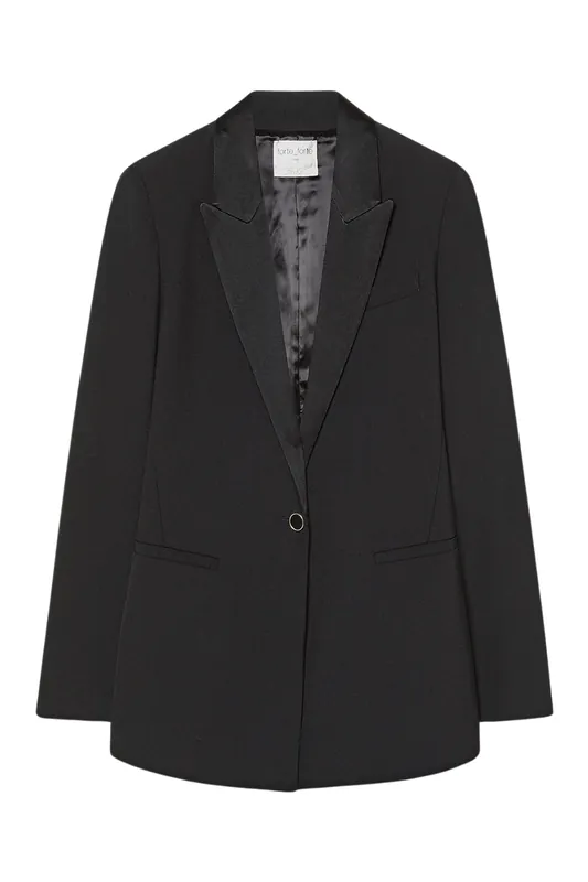 Wool Blend Canvas Jacket | Noir - Forte Forte