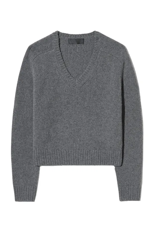 Vicki Sweater | Dark Charcoal Melange - Nili Lotan