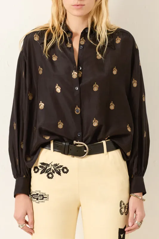 Emery Shadow Bamboo Shirt | Black Shadow - Alix of Bohemia